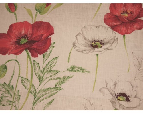 Cotton Linen Fabric - Papavero